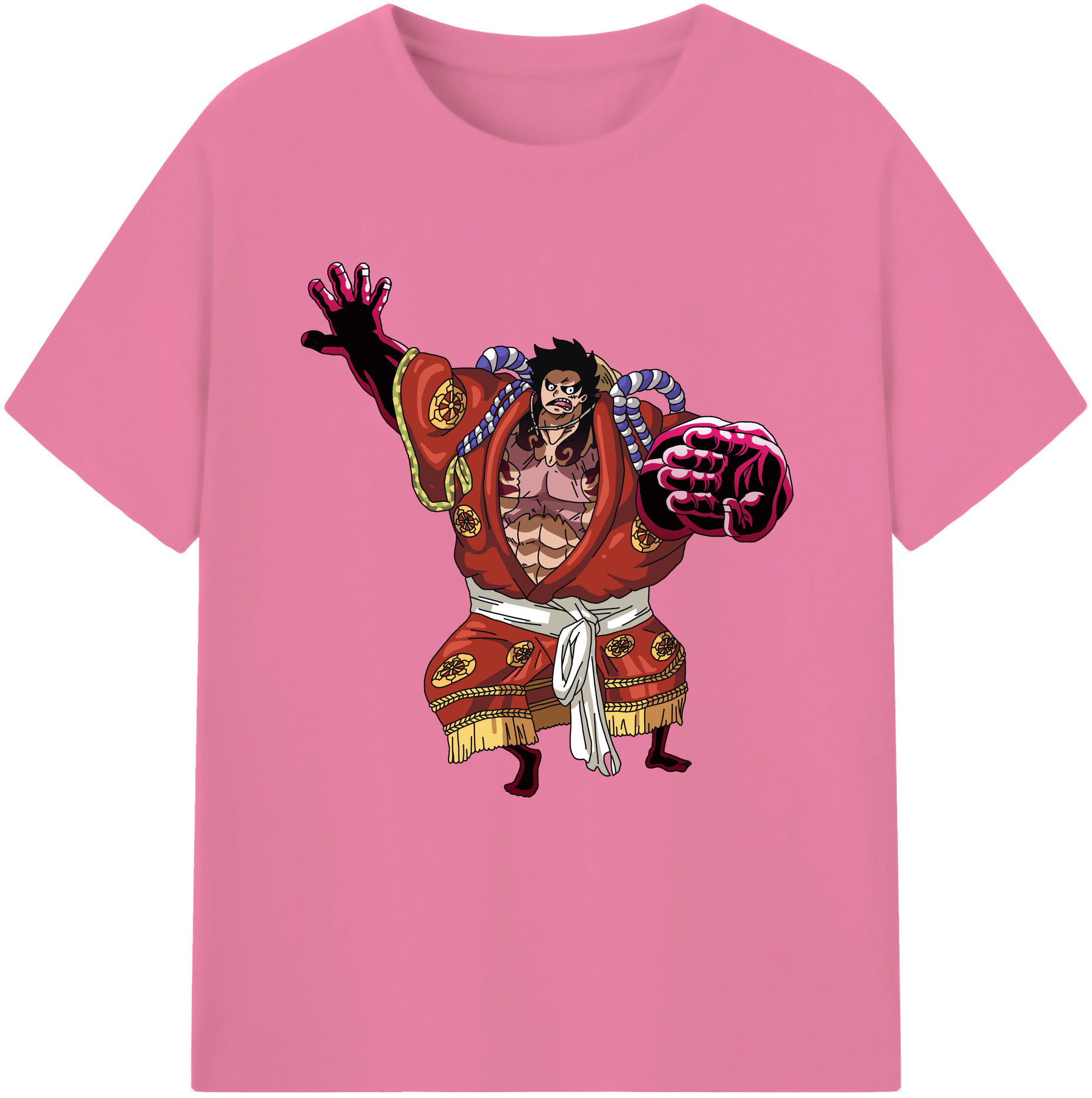 ワンピース モンキー・D・ルフィ ONE PIECE Monkey D. Luffy 綿100％半袖Tシャツ（フロントプリント）